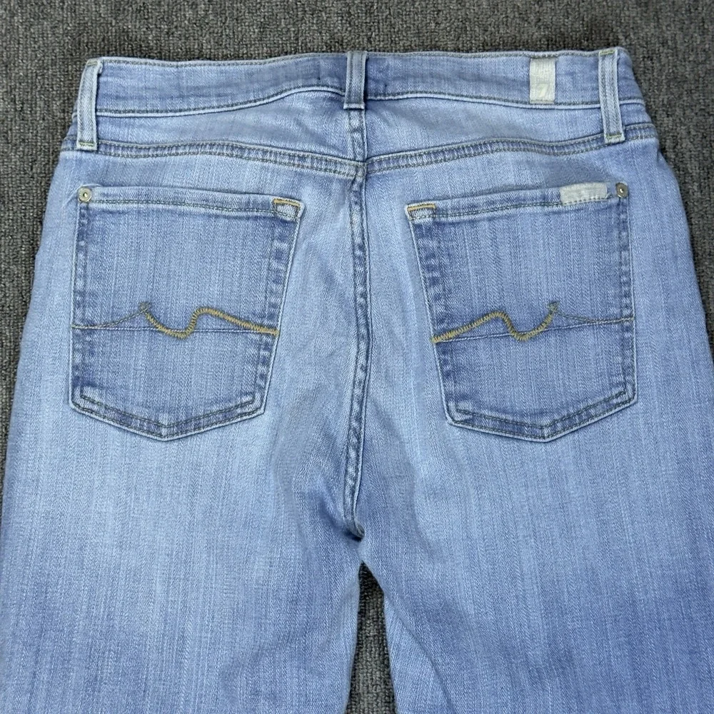7 For All Mankind Josephina Size 26 (28X25) Button Fly Light Wash Mid‎ Rise